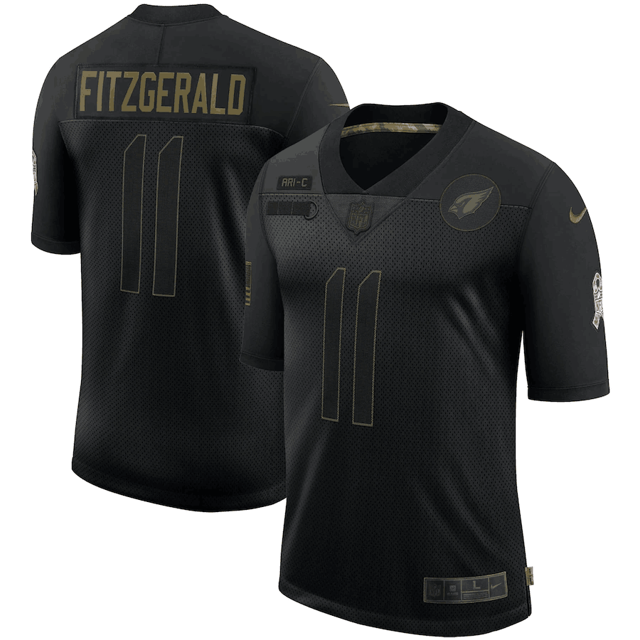 Men's Arizona Cardinals #11 Larry Fitzgerald 2020 Black Salute To Service Limited Stitched Jersey
